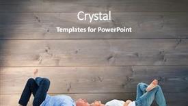  Presentation with bleached - Cool new presentation theme with mature couple lying and smiling against bleached wooden planks background backdrop and a gray colored foreground
