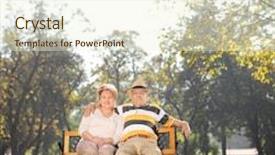  Presentation with lens - Audience pleasing PPT theme consisting of mature couple relaxing in a park on beautiful sunny day shot with tilt and shift lens backdrop and a cream colored foreground