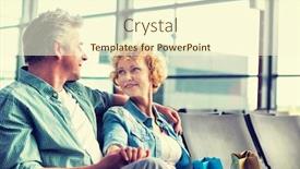  Presentation with flight - Presentation with mature-couple-sitting-while-waiting background and a cream colored foreground