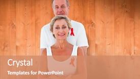 Presentation with supporting - PPT layouts with mature couple supporting aids awareness background and a coral colored foreground