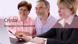  Presentation with planner - Cool new presentation theme with mature couple talking to financial backdrop and a  colored foreground