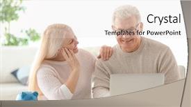  Presentation with pension - Cool new PPT layouts with taxes - mature couple thinking over pension backdrop and a white colored foreground