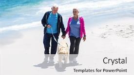  Presentation with cute math for kids - Colorful slide deck enhanced with mature couple walking their dog backdrop and a white colored foreground