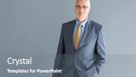  Presentation with director - Slides enhanced with mature director of company background and a  colored foreground