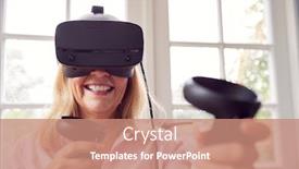  Presentation with wheelchair - Audience pleasing presentation design consisting of mature-disabled-woman-in-wheelchair backdrop and a coral colored foreground