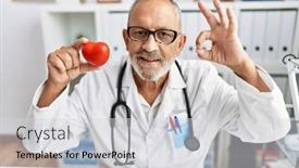  Presentation with math symbol - PPT layouts consisting of mature-doctor-man-holding-red background and a  colored foreground