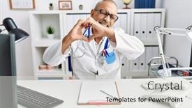  Presentation with math symbol - PPT theme enhanced with mature-doctor-man background and a  colored foreground