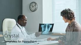  Presentation with lung - Slides with mature-doctor-pointing-at-lung background and a light blue colored foreground