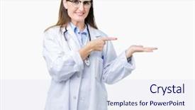  Presentation with coat horse cow camel sheep offspring - Colorful presentation enhanced with mature doctor woman wearing medical backdrop and a  colored foreground