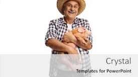  Presentation with farmer markets - Presentation design consisting of mature-farmer-holding background and a white colored foreground