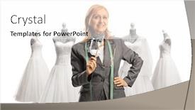  Presentation with fashion - Slide deck with mature-fashion-designer-holding-glasses background and a white colored foreground