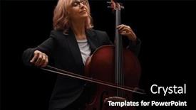  Presentation with artist - PPT layouts consisting of mature-female-artist-playing background and a black colored foreground