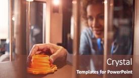  Presentation with college - Colorful presentation theme enhanced with mature-female-college-student-studying backdrop and a tawny brown colored foreground