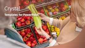  Presentation with celery - Audience pleasing slide deck consisting of mature-female-in-beige-knitted backdrop and a tawny brown colored foreground