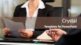  Presentation with notary - Amazing theme having mature female lawyer or notary backdrop and a tawny brown colored foreground