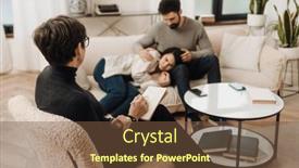  Presentation with couple therapy - Presentation theme enhanced with mature-female-psychologist-in-eyeglasses background and a tawny brown colored foreground