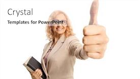  Presentation with teacher - PPT theme with mature-female-teacher-holding-books background and a white colored foreground