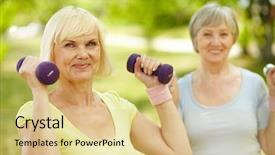  Presentation with females - Beautiful theme featuring mature females enjoying themselves leading backdrop and a lemonade colored foreground