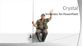  Presentation with fisherman - Presentation design with mature-fisherman-with-a-fishing background and a  colored foreground