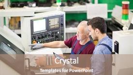  Presentation with foreman - PPT layouts featuring mature foreman controlling the process background and a coral colored foreground