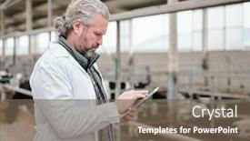  Presentation with scrolling - Beautiful presentation theme featuring mature-grey-haired-male-owner backdrop and a violet colored foreground