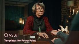  Presentation with fortune teller - Slide set featuring mature-grey-haired-woman-fortune background and a  colored foreground