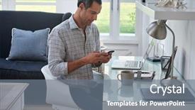  Presentation with mobile home - Amazing presentation having while at home in office backdrop and a gray colored foreground