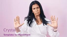  Presentation with forbidden - Slide deck having mature-hispanic-woman-standing-over background and a lemonade colored foreground