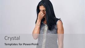  Presentation with frustration - PPT layouts featuring mature-hispanic-woman-standing-over background and a light gray colored foreground