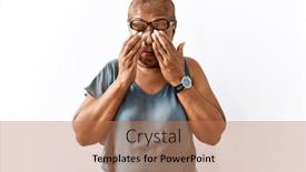  Presentation with math problem solving - Presentation design consisting of mature-hispanic-woman-wearing-glasses background and a coral colored foreground