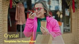  Presentation with voice - Theme consisting of mature-hispanic-woman-with-grey background and a  colored foreground