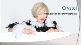  Presentation with lead - Presentation theme enhanced with mature lead dancer pointing at poster background and a sky blue colored foreground