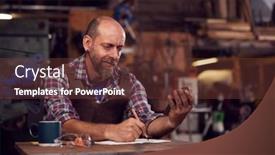  Presentation with apron - Beautiful slides featuring mature-male-blacksmith-wearing-apron backdrop and a tawny brown colored foreground
