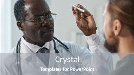  Presentation with light hospital - Slides consisting of mature-male-clinician-with-special background and a gray colored foreground