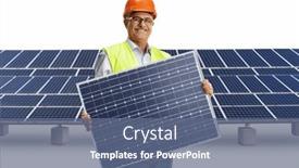  Presentation with solar - Slides consisting of mature-male-engineer-holding background and a ocean colored foreground