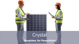  Presentation with solar - Presentation theme consisting of mature-male-engineer background and a gray colored foreground