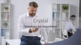  Presentation with scrolling - Slides having mature-male-entrepreneur-or-employer background and a light gray colored foreground