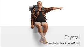  Presentation with backpack - Slides with mature-male-hiker background and a white colored foreground