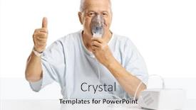  Presentation with nebulizer - Cool new PPT layouts with mature-male-patient-using backdrop and a sky blue colored foreground