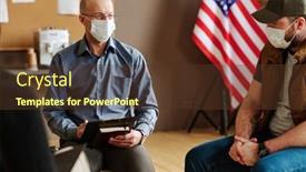  Presentation with mask - Presentation theme consisting of mature-male-psychotherapist-in-protective background and a tawny brown colored foreground