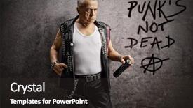  Presentation with punk - PPT layouts enhanced with mature male punker holding background and a dark gray colored foreground