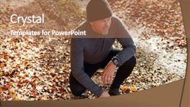  Presentation with runner - Theme with mature male runner pausing background and a coral colored foreground