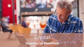  Presentation with teacher - Cool new PPT theme with mature-male-teacher-or-student backdrop and a coral colored foreground