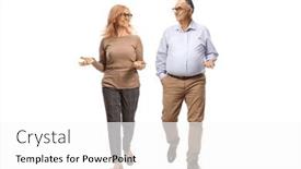  Presentation with man vs woman - PPT layouts featuring mature-man-and-woman-walking background and a white colored foreground