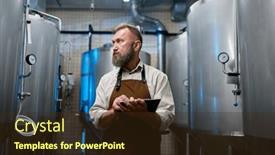  Presentation with brewery - Presentation featuring mature-man-checking-gauge-valve background and a tawny brown colored foreground