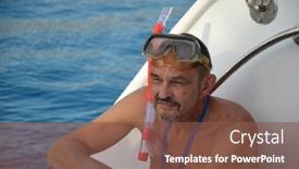  Presentation with egypt - Cool new slide deck with mature-man-diving-in-red backdrop and a tawny brown colored foreground