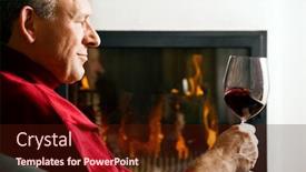  Presentation with wine read - Beautiful presentation featuring mature-man-drinking-a-glass backdrop and a wine colored foreground