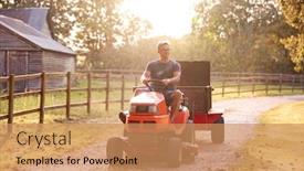  Presentation with driving - PPT layouts featuring mature-man-driving-ride background and a coral colored foreground