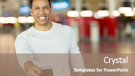  Presentation with handsome - PPT theme enhanced with huge ferryboat for the carriage of ships in the venetian lagoon near venice in italy background and a light blue colored foreground