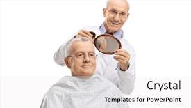  Presentation with lonely man new zealand tourists - Theme featuring mature man his new hair background and a white colored foreground